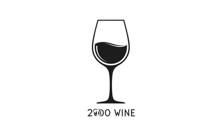 Minimalistic illustration of a wine glass filled with liquid, perfect for branding