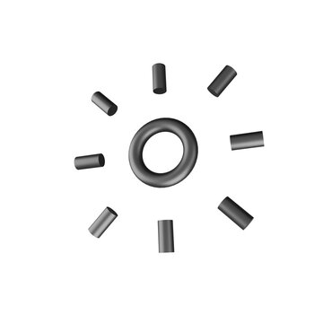 Dark Gray 3D Settings Configuration Gear Options Control Icon. 3d rendering.