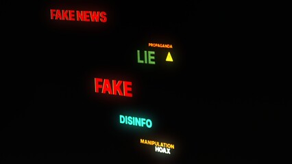 Fototapeta premium Fake news warning on digital screen.