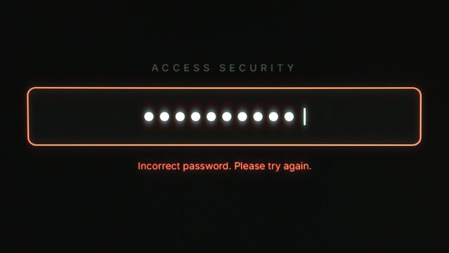 Access denied after entering incorrect user password.