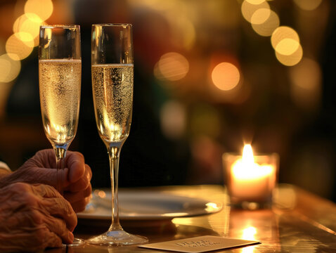 Cheers to Romance: Candlelit Dinner with Champagne 