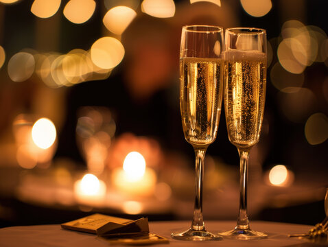 Celebration with Champagne Glasses 