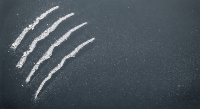 Dark Abstract Background with Four Parallel Claw Scratches and Textured Surface