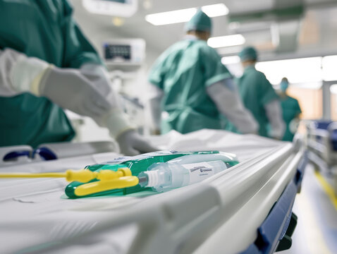 Medical Team in Busy Hospital Environment