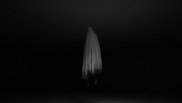 Ghost spooky haunting horror phantom spirit supernatural mysterious dark eerie 3d illustration
