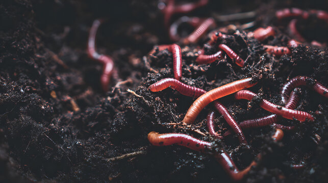 Earthworms Enriching Soil Macro