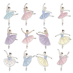 Ballet Dancers Poses Collection - Elegant Female Performers in Tutus © Yunan