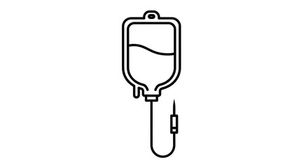 Obraz premium IV Drip Bag Icon: Medical Infusion, Healthcare, and Treatment Symbol