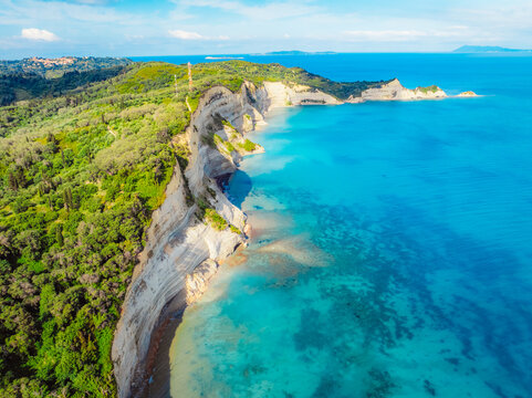 Cape Drastis near Canal d'Amour  on Corfu In Greece. Greek town Sidari.