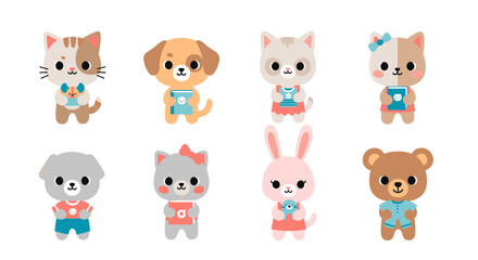Fototapeta premium A cheerful and friendly cartoon dog radiates positivity and approachability. Perfect for children's content, marketing, and creating a welcoming brand