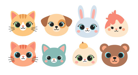 Fototapeta premium A charming, cartoon-style kitten illustration conveys a playful and friendly mood, perfect for children's products or cheerful marketing campaigns.
