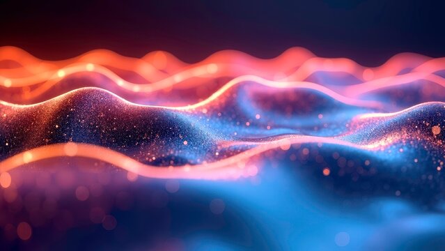 Abstract Wavy Light Particles Background