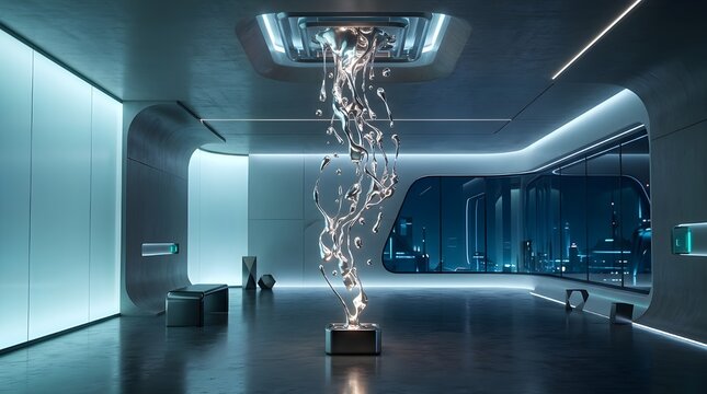 Intense Orange Flames Engulfing Melting Ice Cube in Dark Atmospheric Room, Surreal Photography of Burning Frozen Water with Vapor and Droplets, Concept of Temperature Conflict and Energy
