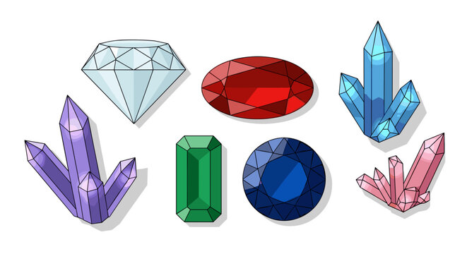 Colorful precious gemstones and crystals 1.