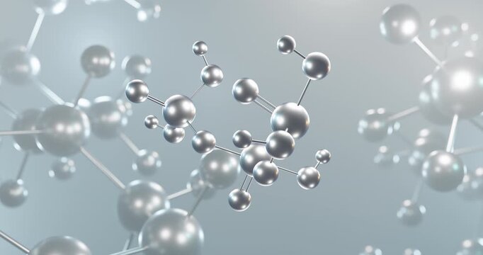 Triphosphoric acid rotating 3d molecule, molecular structure of inorganic acid seamless video

