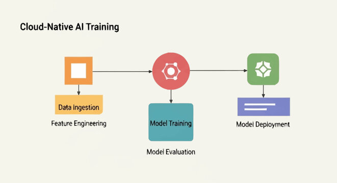Cloud-native AI training process diagram.