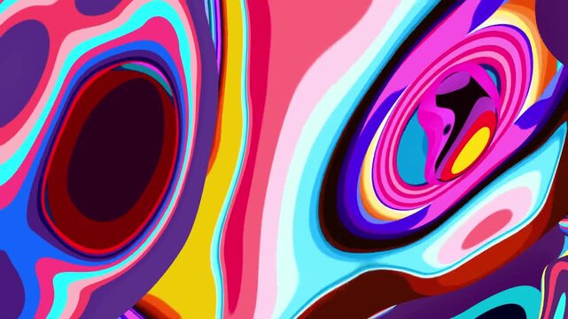 Vibrant abstract colorful swirl pattern with bold geometric shapes