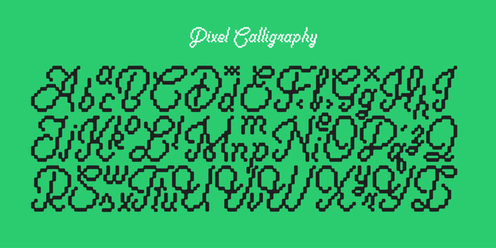 Vintage Font in Smooth Bitmap Style with Calligraphic Shapes
