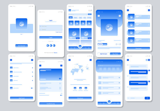 Mobile Apps Wireframe UI Design Layout