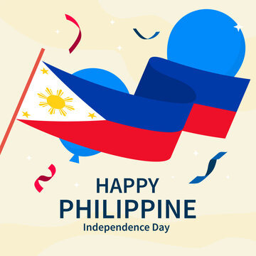 philippine independence day illustration in flat design style