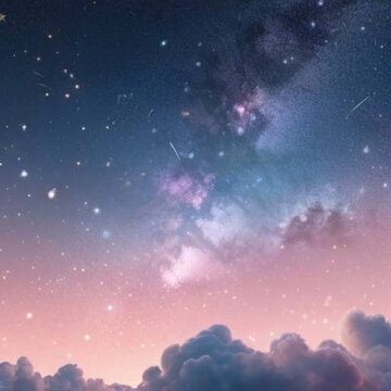 The night sky was filled with ling stars and a sparkling mist giving the illusion of a mystical wonderland