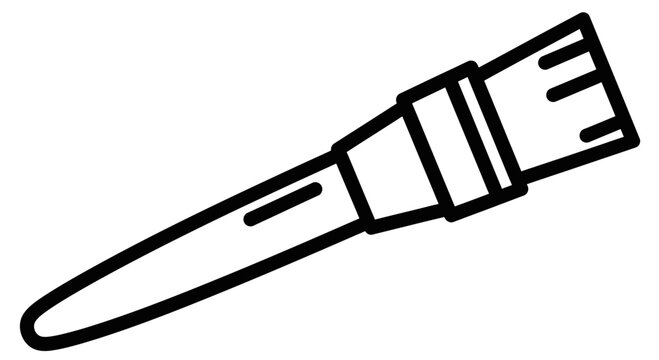 Paintbrush with wooden handle and ferrule.