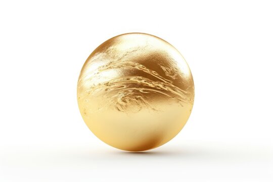 Planet gold egg white background.