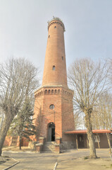 Gąski Lighthouse located in Gąski or Funkenhagen, on the Polish coast of the Baltic Sea,  West Pomeranian Voivodeship, in Poland © robnaw