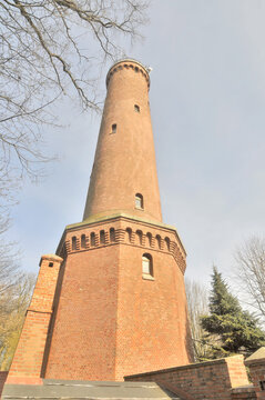 Gąski Lighthouse located in Gąski or Funkenhagen, on the Polish coast of the Baltic Sea,  West Pomeranian Voivodeship, in Poland