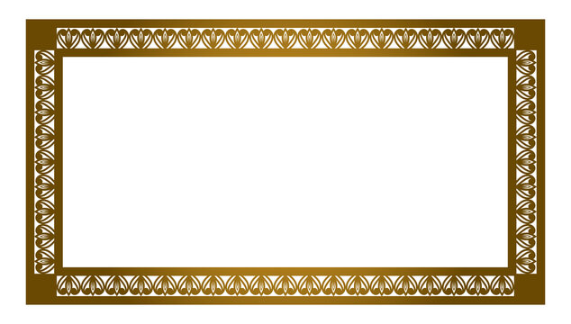 Golden vintage wedding invitation card islamic page certificate border line pattern illustration frame rectangle