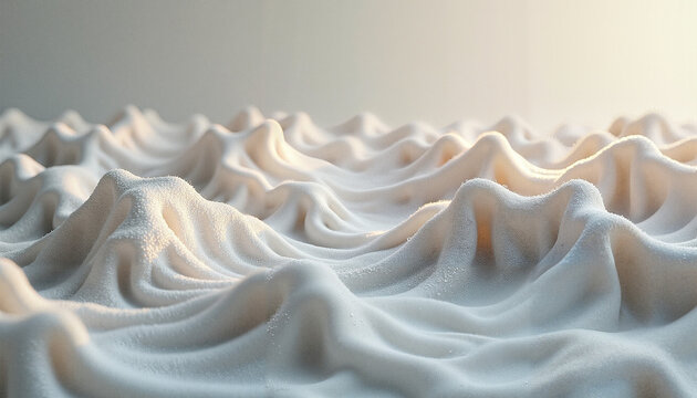 Textured waves of fabric in soft light representing serenity and calmness