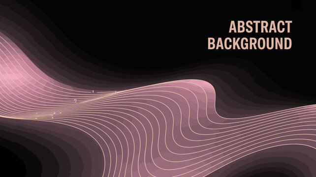 A sleek modern abstract background features flowing parallel lines in a soft pink hue against a dark gradient backdrop high quality professional detailed elegant stylish clean
