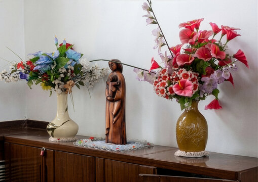 Virgin maria statue in changchung cathedral, DGC, Pyongyang, North Korea