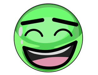 Obraz premium emoji icon vector with happy facial expression with big laugh reaction