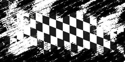 Fototapeta premium Checkered flag wave on white background design for sport race championship vector illustration.