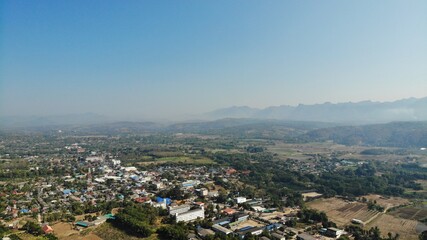 Fototapeta premium Aerial view of Chiang Dao, Chiang Mai, Thailand