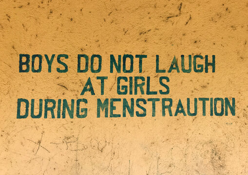 Mural on a school about menstruations, Boya Mountains, Imatong, South Sudan