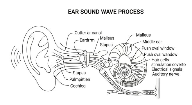 Human Ear Anatomy Sound Process.