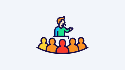 Fototapeta premium Speaker Addressing Audience in a Meeting