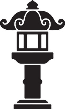Minimalist Stone Lantern Toro Silhouette - Traditional Japanese Garden Icon