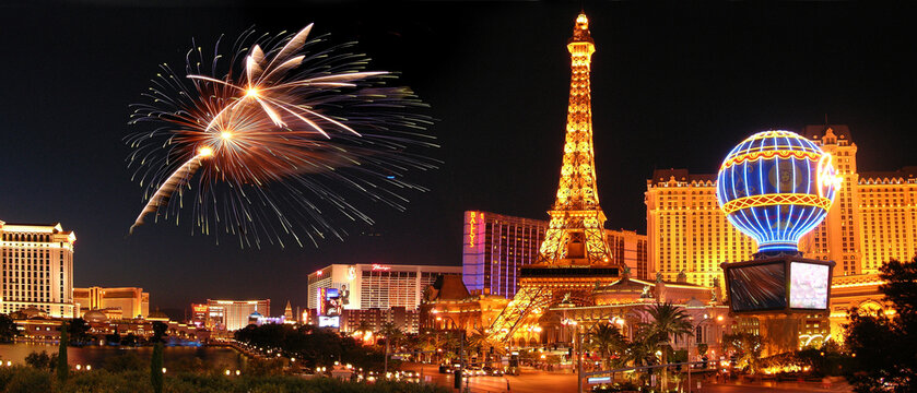 Fireworks over the Strip,  Las Vegas, Nevada, USA