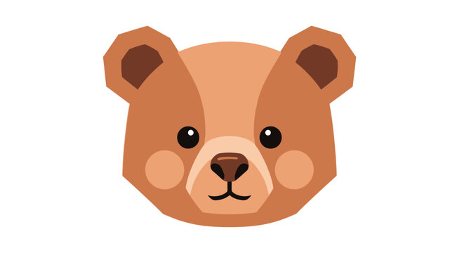 Close-up of a cute cartoon teddy bear face.