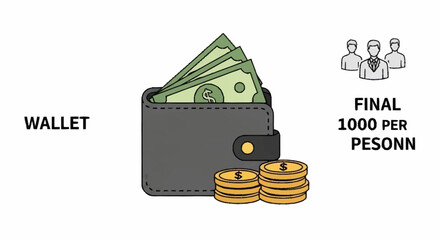 A wallet with money and coins. © Nurma