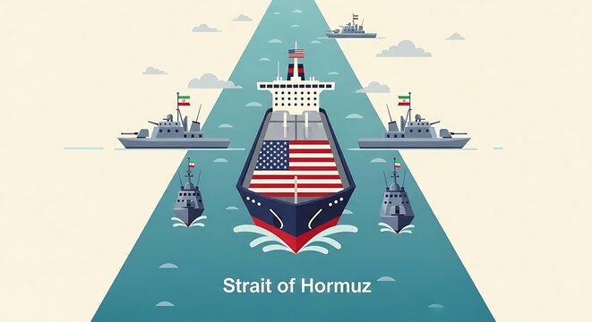 American aircraft carrier with escort ships