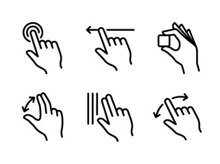Obraz premium Modern Set of Touch Screen Hand Gestures for Interactive UI UX Design