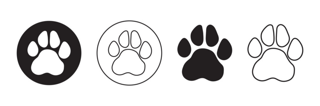 Different animal paw print vector illustrations
