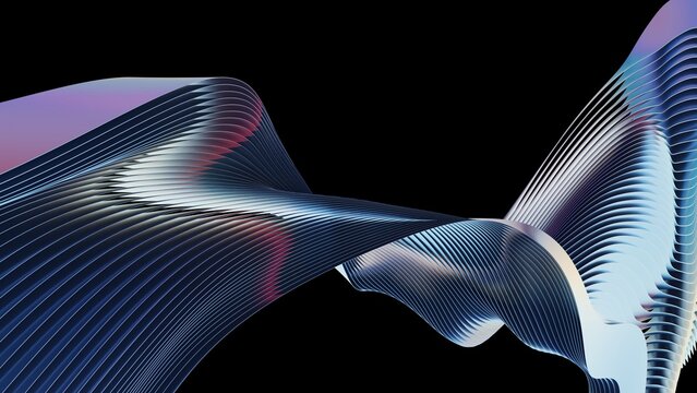 Abstract Wavy Lines on Black Background Wavy Lines Design Colorful Black Background Fluid Texture Wave. Concept featuring wavy lines, design, colorful, black background, fluid for professional comm...