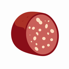 Fototapeta premium Vintage Salami Sausage Graphic Vector Illustration for Deli Food Label Design, Market Branding, and Culinary Packaging Art