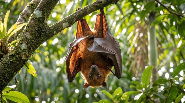 Flying fox on a branch