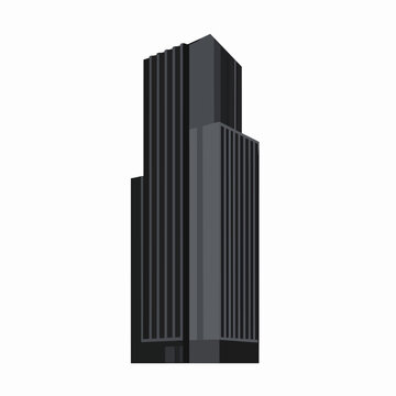 Denver Skyline Architecture Icon: Clean Flat Vector Drawing of a Modern Skyscraper Landmark, Colorado City View